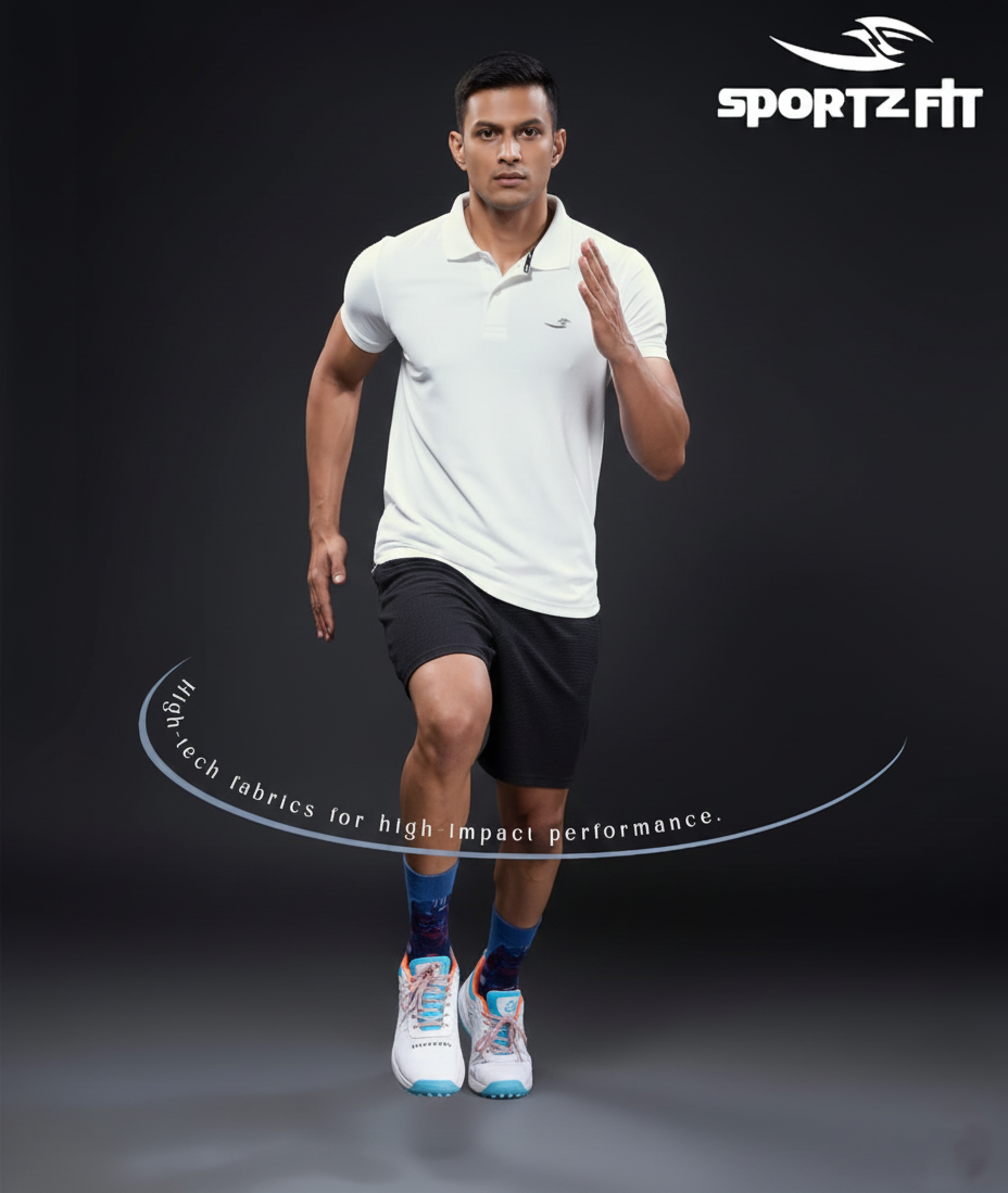 Men Collar Neck T-Shirt  | White | XXL |  SBT06